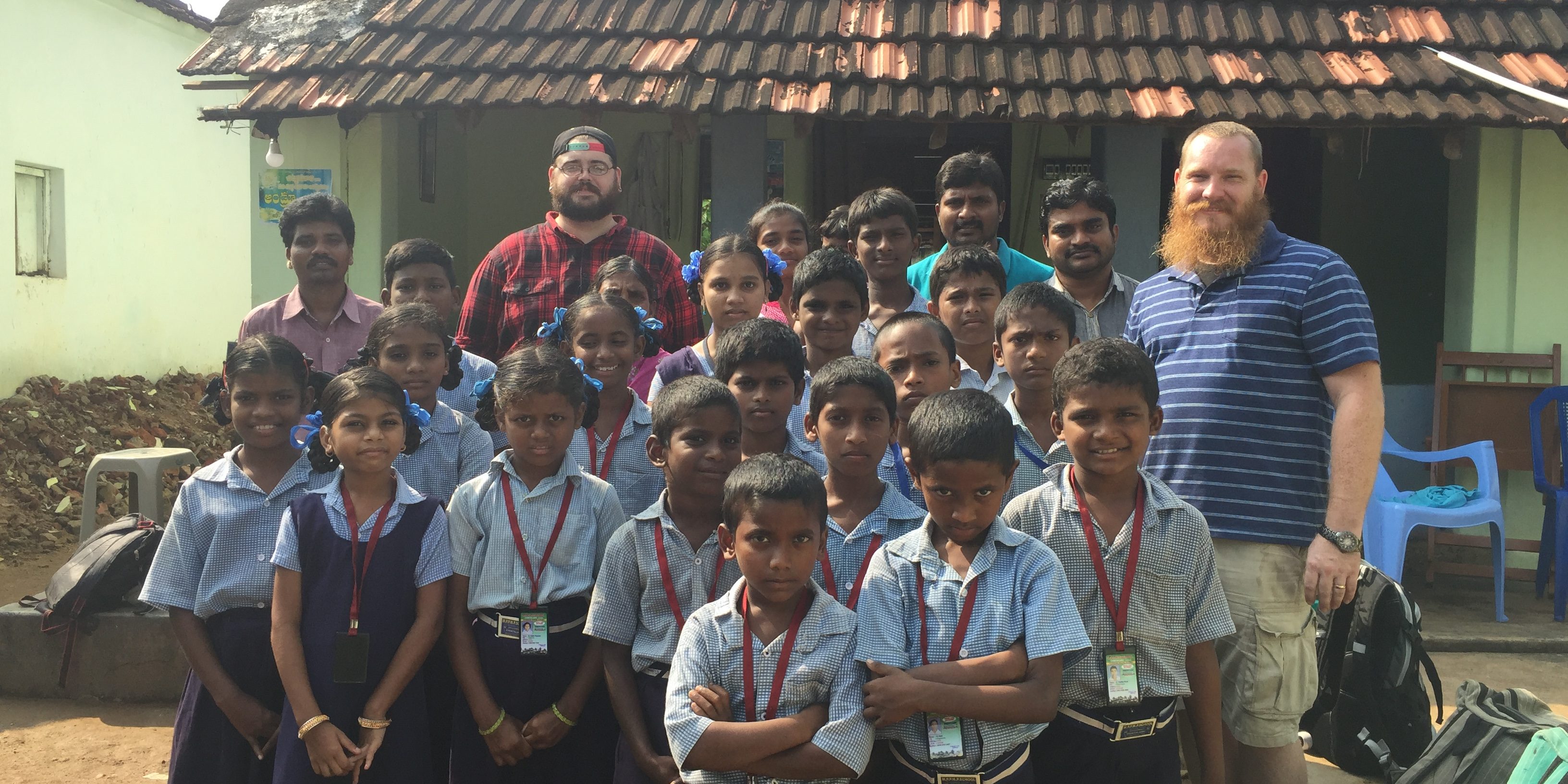 Zach and James with orphans India 2017